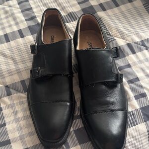 Men’s Claiborne Black Leather Double Monk Strap Dress Shoes